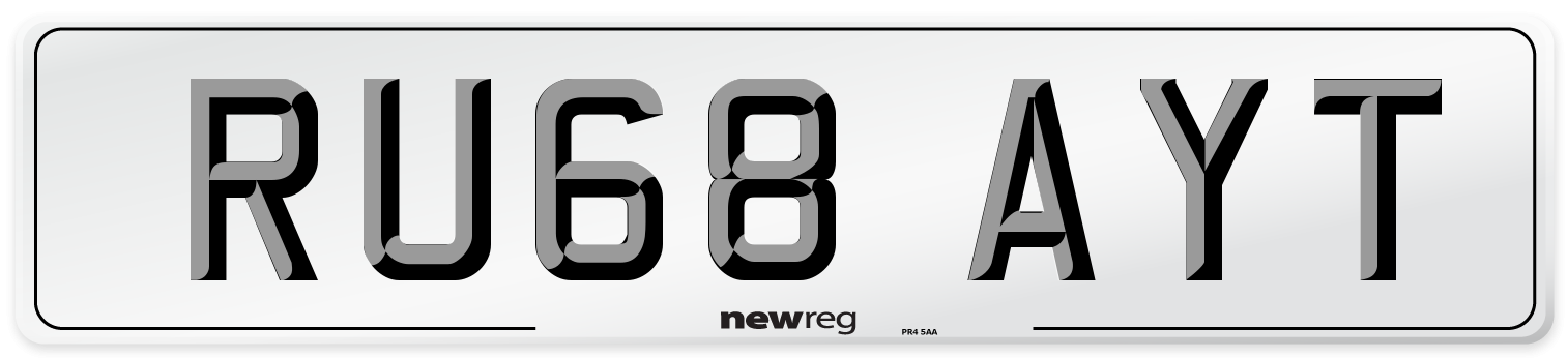 RU68 AYT Number Plate from New Reg